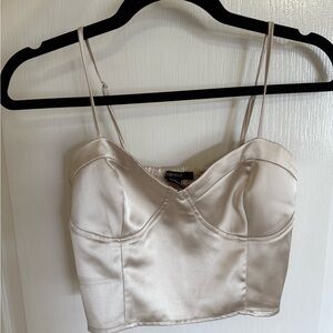 Forever 21 Cream Fitted Bustier Camisole